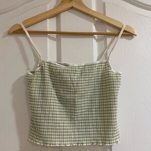 Green Checkered Women's Top